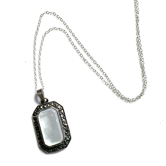 Sterling Silver & Marcasite Vintage Necklace - Picture 5 of 8